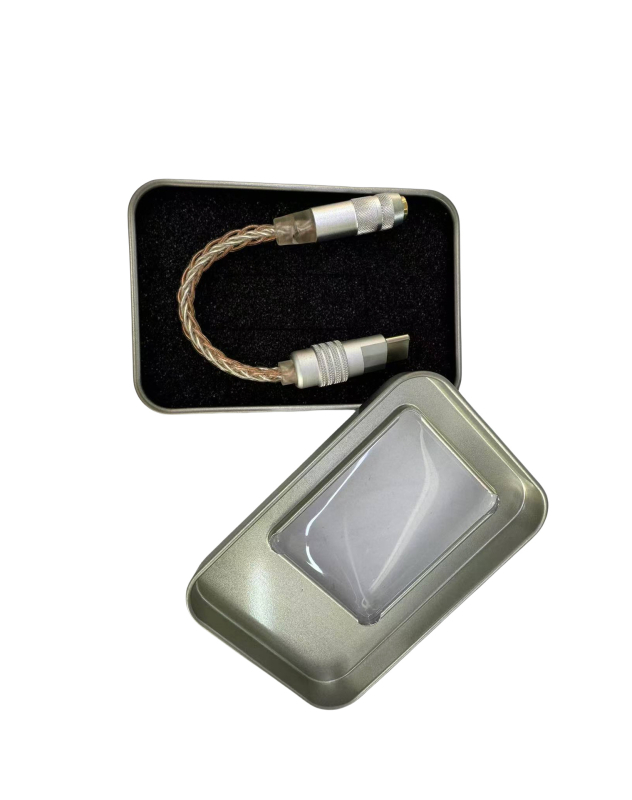 Type-C 3,5 mm audió kábel DAC digitális dekódolással, ezüstözött réz vezetővel, modell LC-0001