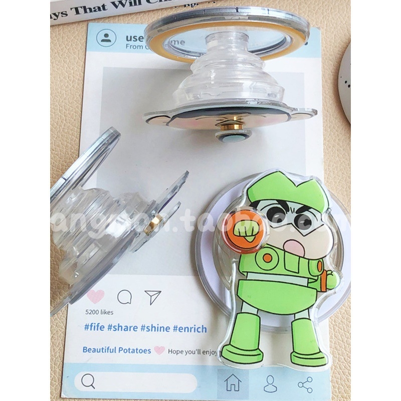 Otočni magnetski držač za telefon, produživi, metalni, crtani stil, kompatibilan s MagSafe stražnjom naljepnicom.
