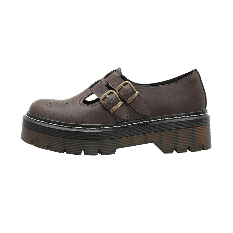 Loafers dama cu platformă, PU partea superioară, varf rotund, slip-on, talpă PVC, înălțimea platformei 4–6 cm