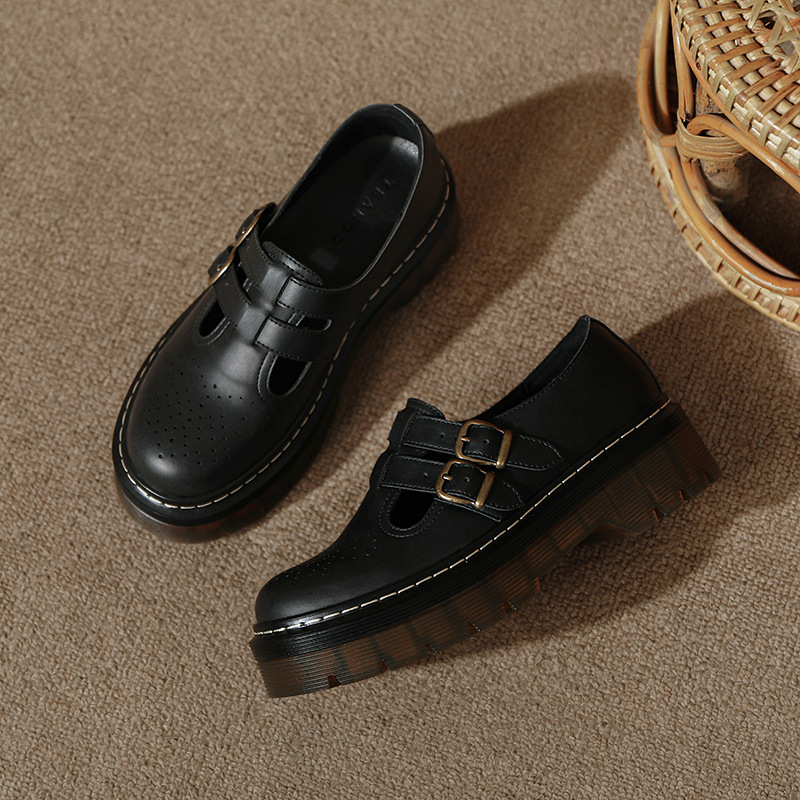 Loafers dama cu platformă, PU partea superioară, varf rotund, slip-on, talpă PVC, înălțimea platformei 4–6 cm