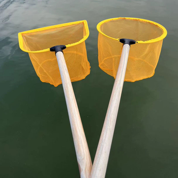 Plasă de pescuit cu cadru din lemn și plasă fină pentru prinderea peștilor și creveților, potrivită pentru pescuit în aer liber și acvacultură