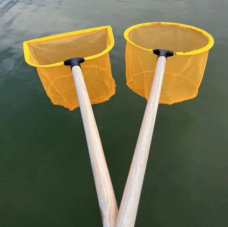 Plasă de pescuit cu cadru din lemn și plasă fină pentru prinderea peștilor și creveților, potrivită pentru pescuit în aer liber și acvacultură