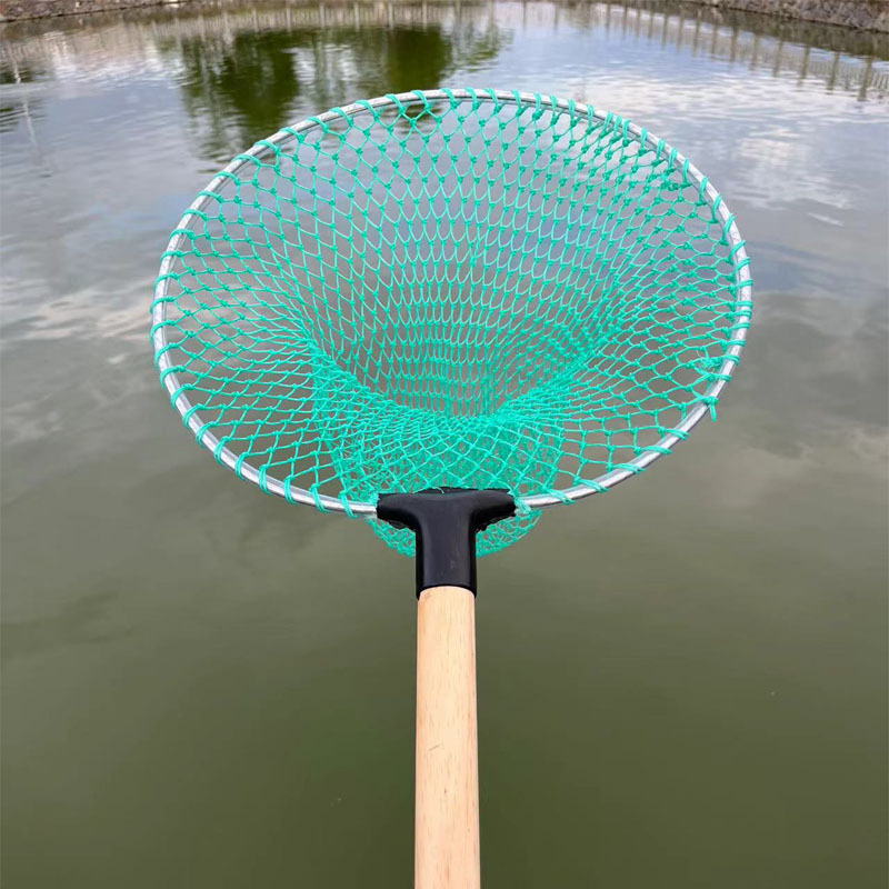 Plasă de pescuit cu cadru din lemn și plasă fină pentru prinderea peștilor și creveților, potrivită pentru pescuit în aer liber și acvacultură