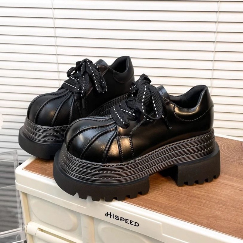 Ženske JK kožne cipele s PU gornjim dijelom, okrugli nos, 6–8 cm visina pete, veze, gumena potplat