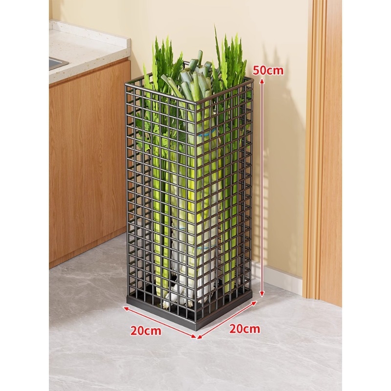 Kuhinjski organizator polic s metalnom konstrukcijom; višestruka upotreba za skladištenje povrća i začina na ploči; 1-slojni regal; moderan minimalistički dizajn.