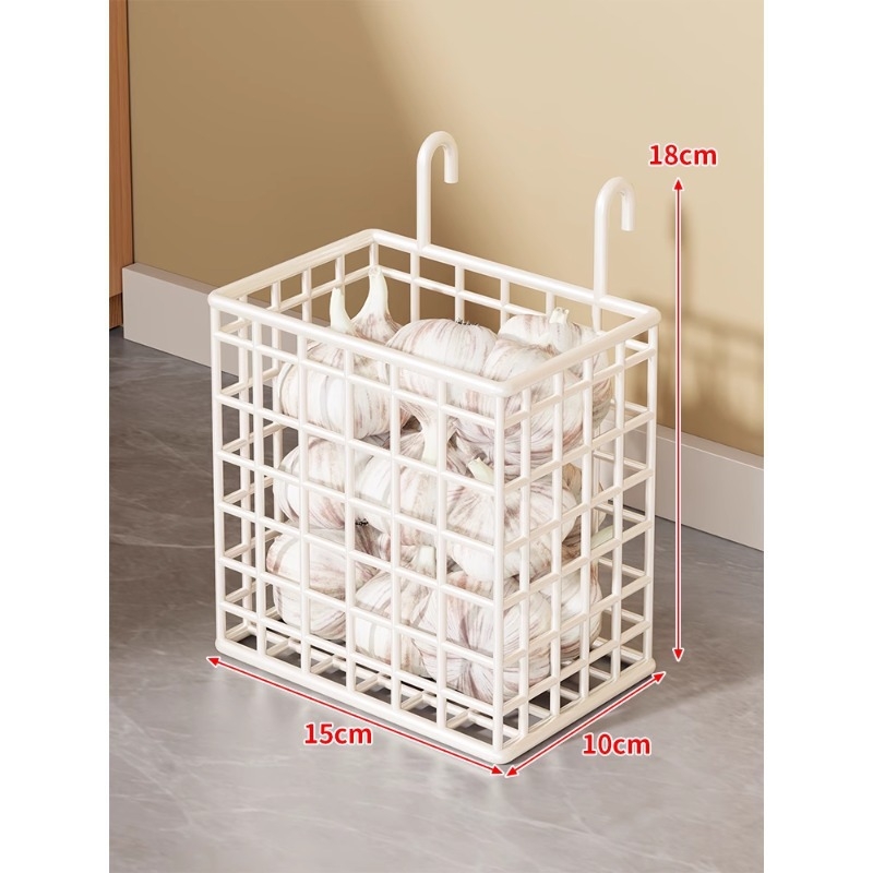 Kuhinjski organizator polic s metalnom konstrukcijom; višestruka upotreba za skladištenje povrća i začina na ploči; 1-slojni regal; moderan minimalistički dizajn.