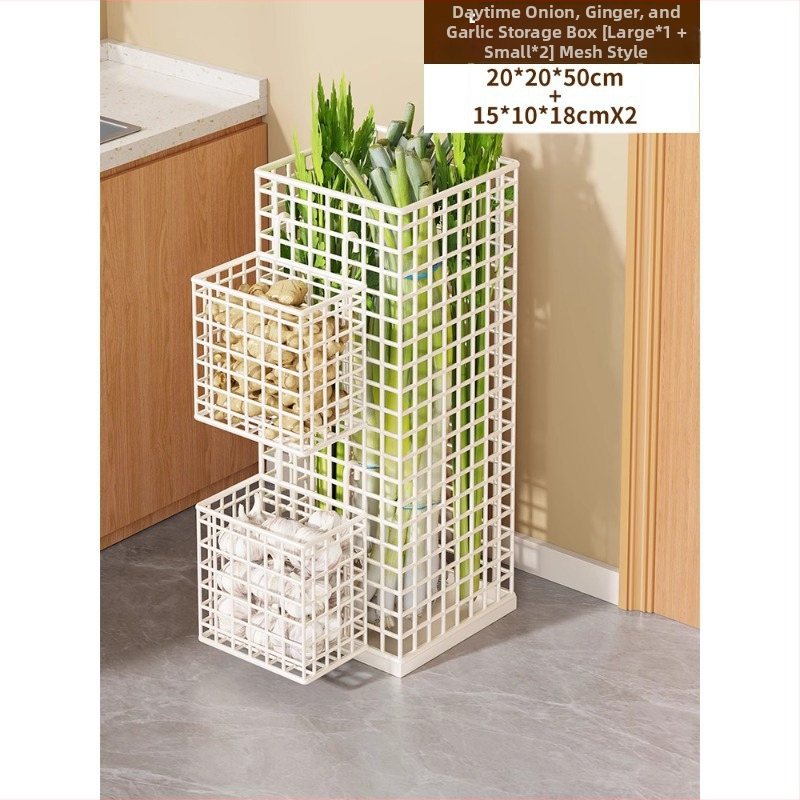 Kuhinjski organizator polic s metalnom konstrukcijom; višestruka upotreba za skladištenje povrća i začina na ploči; 1-slojni regal; moderan minimalistički dizajn.