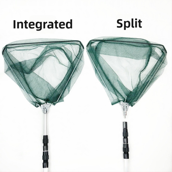 Sieť na ryby zo zliatiny hliníka, skladacia trojuholníková sieť, teleskopická tyč, odnímateľná sieť na vyťahovanie rýb