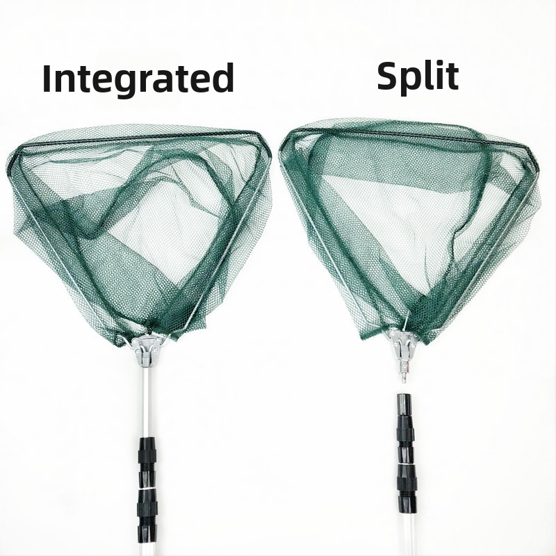 Sieť na ryby zo zliatiny hliníka, skladacia trojuholníková sieť, teleskopická tyč, odnímateľná sieť na vyťahovanie rýb