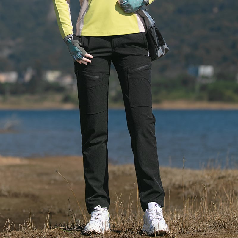 Pantaloni de drumeție cu uscare rapidă pentru femei – aerisiți, croială slim, cu mai multe buzunare (Uscare rapidă, Vară, Femei)