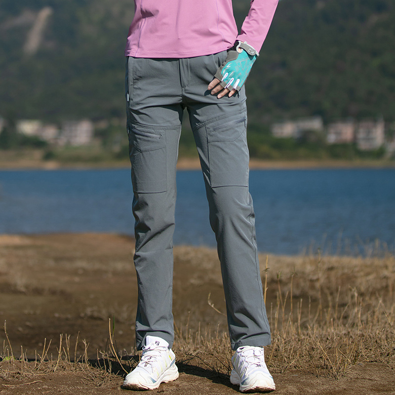 Pantaloni de drumeție cu uscare rapidă pentru femei – aerisiți, croială slim, cu mai multe buzunare (Uscare rapidă, Vară, Femei)