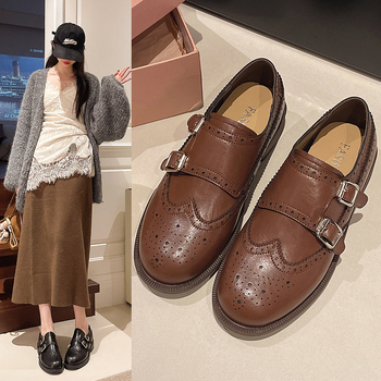 Ženske mokasice, korejski stil, okrugli vrh, niski potpetice 1–3 cm, PU gornji dio, kopča na Velcro