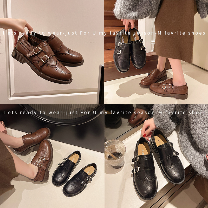 Ženske mokasice, korejski stil, okrugli vrh, niski potpetice 1–3 cm, PU gornji dio, kopča na Velcro