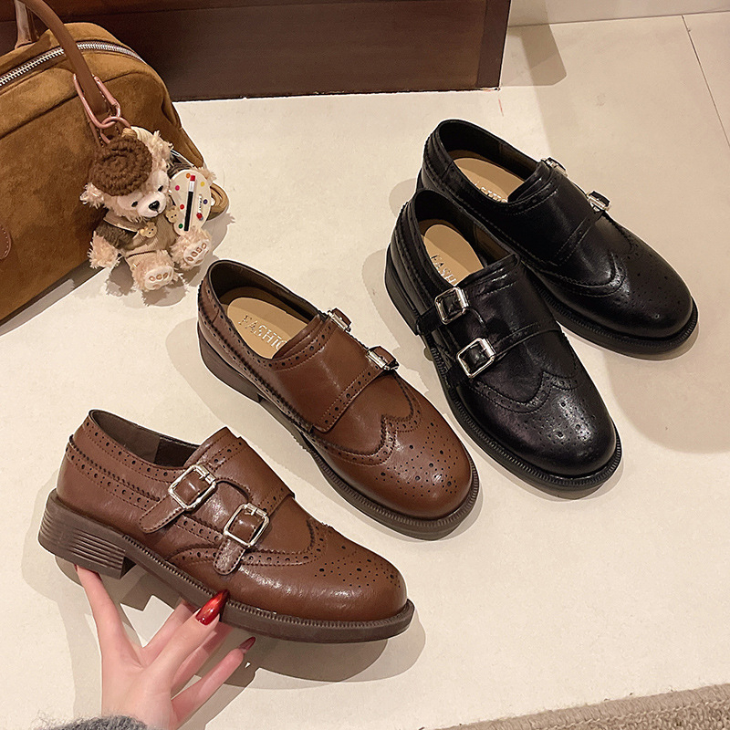 Ženske mokasice, korejski stil, okrugli vrh, niski potpetice 1–3 cm, PU gornji dio, kopča na Velcro