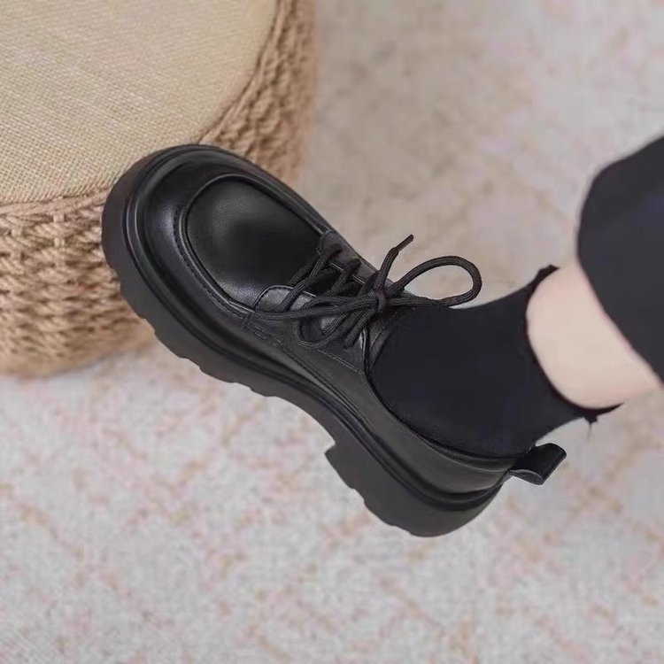 Ženske cipele s debelim potplatom, Mary Jane s bočnim zatvaračem, zamšeni gornji dio, zaobljeni vrh, 3-5 cm peta