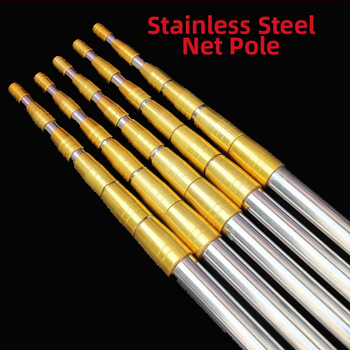 Teleskopická sieťová tyč z nehrdzavejúcej ocele – posilnená konštrukcia, rozťahovateľná, rybárske vybavenie