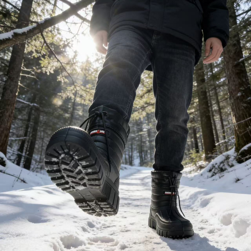 Férfi havas bakancsok, vízálló, szigetelt, könnyű, csúszásgátló EVA talppal