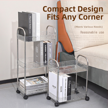 Mobilna plastična kolica za skladištenje, višeslojni rega za kuhinju i kupaonicu, bez montaže, podna postolje