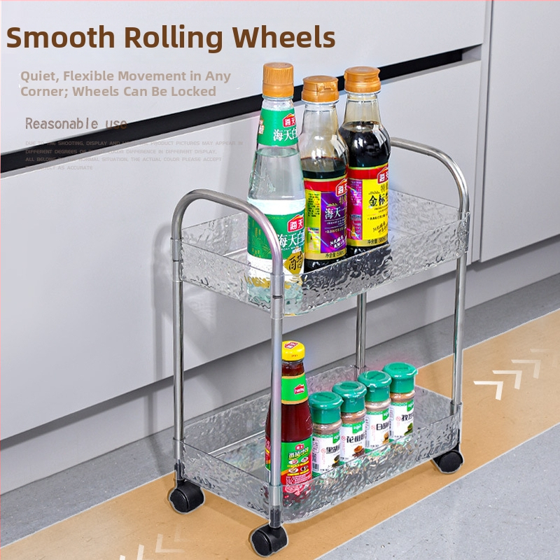 Mobilna plastična kolica za skladištenje, višeslojni rega za kuhinju i kupaonicu, bez montaže, podna postolje