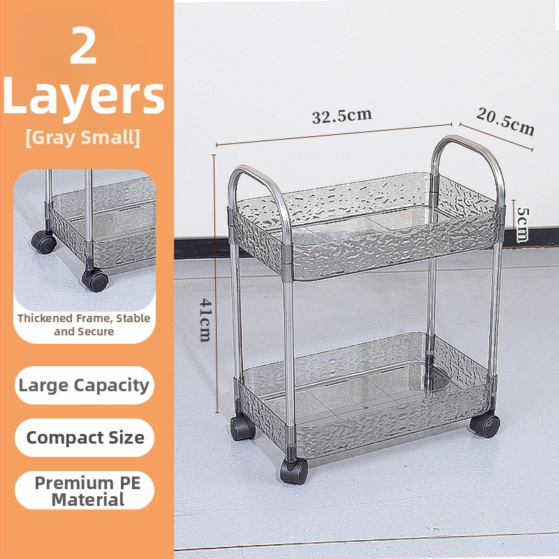 Mobilna plastična kolica za skladištenje, višeslojni rega za kuhinju i kupaonicu, bez montaže, podna postolje