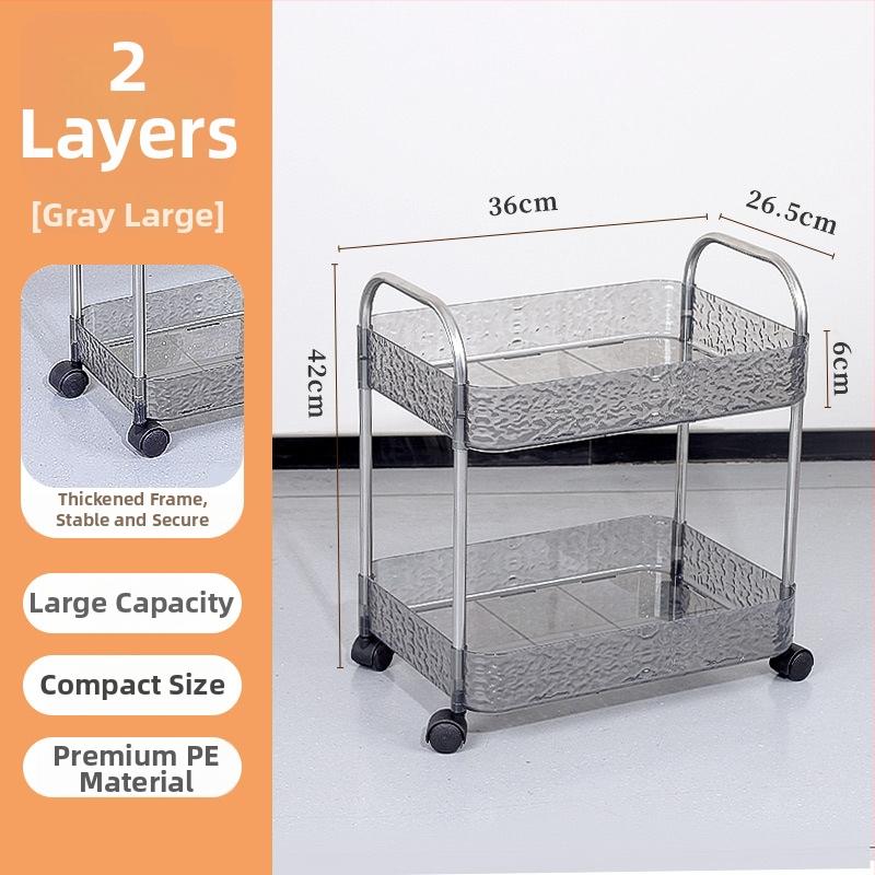 Mobilna plastična kolica za skladištenje, višeslojni rega za kuhinju i kupaonicu, bez montaže, podna postolje