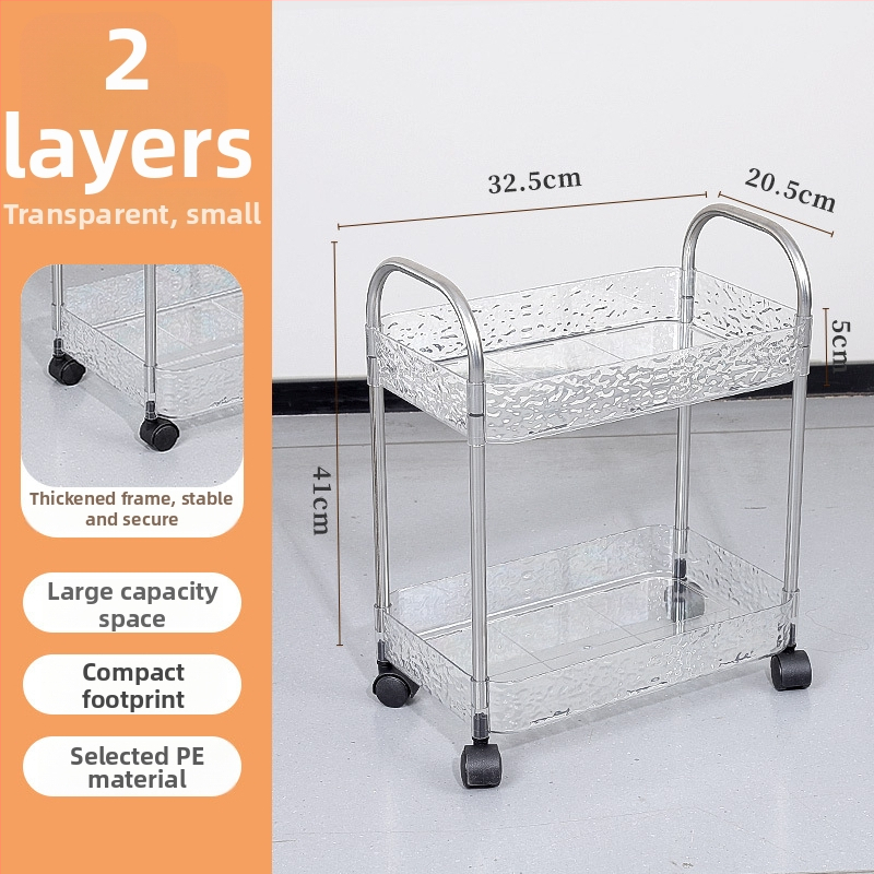 Mobilna plastična kolica za skladištenje, višeslojni rega za kuhinju i kupaonicu, bez montaže, podna postolje