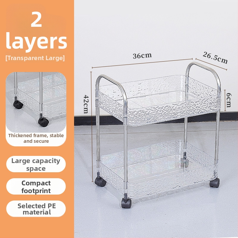 Mobilna plastična kolica za skladištenje, višeslojni rega za kuhinju i kupaonicu, bez montaže, podna postolje