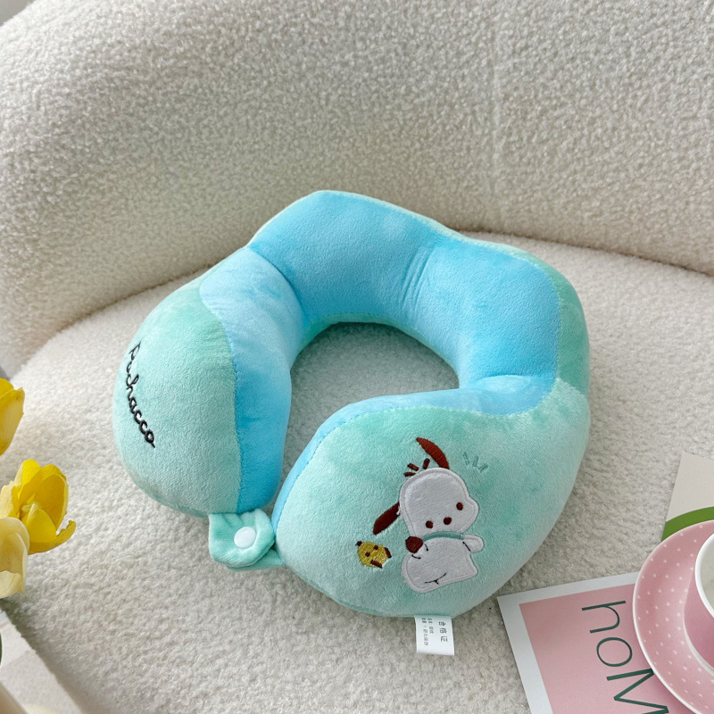 У-образна възглавница за шия с мультяшен дизайн, за офис и пътуване, пълнеж PP памук, покритие Crystal Fleece