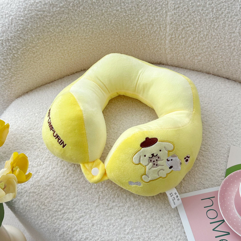 У-образна възглавница за шия с мультяшен дизайн, за офис и пътуване, пълнеж PP памук, покритие Crystal Fleece