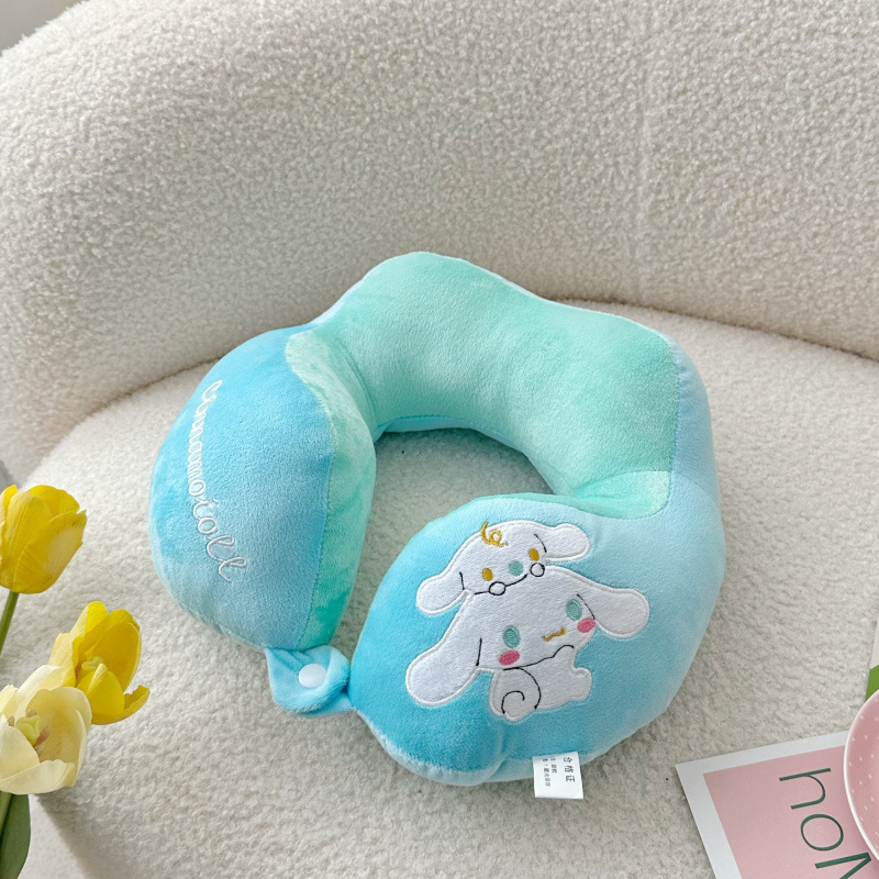 У-образна възглавница за шия с мультяшен дизайн, за офис и пътуване, пълнеж PP памук, покритие Crystal Fleece