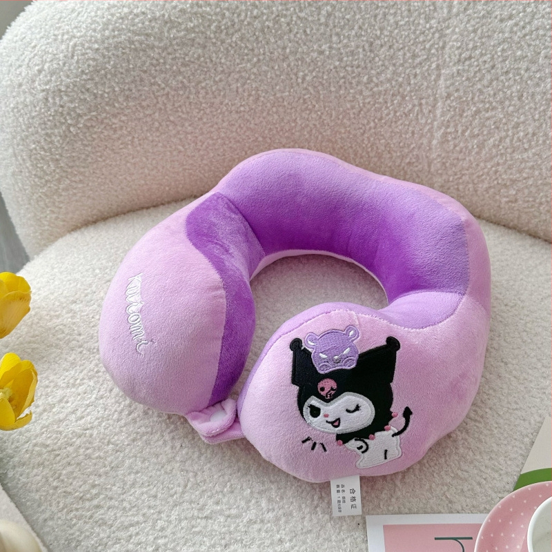 У-образна възглавница за шия с мультяшен дизайн, за офис и пътуване, пълнеж PP памук, покритие Crystal Fleece