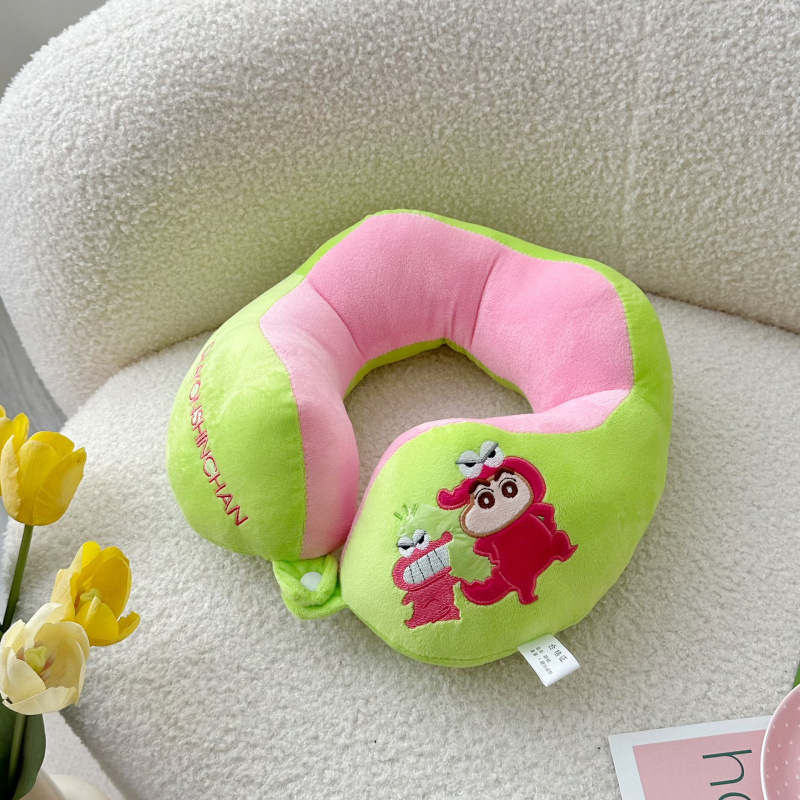 У-образна възглавница за шия с мультяшен дизайн, за офис и пътуване, пълнеж PP памук, покритие Crystal Fleece