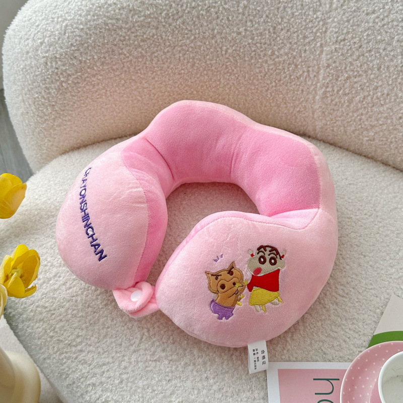 У-образна възглавница за шия с мультяшен дизайн, за офис и пътуване, пълнеж PP памук, покритие Crystal Fleece
