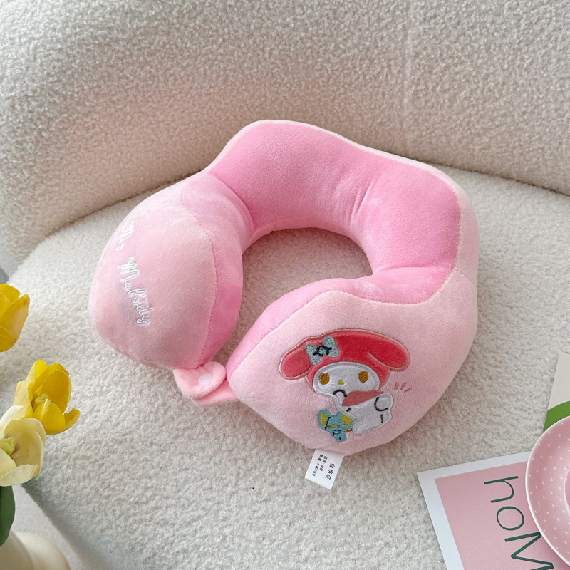У-образна възглавница за шия с мультяшен дизайн, за офис и пътуване, пълнеж PP памук, покритие Crystal Fleece