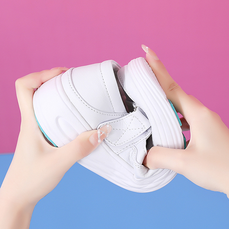 Pantofi de asistenți medicali din piele de vită cu pernă de aer, Velcro, talpă EVA, interior respirabil, toc mediu 3–5 cm