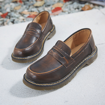 Pantofi femei Mary Jane din piele PU, slip-on — vârf rotund, talpă plată, talpă din cauciuc, căptușeală textile