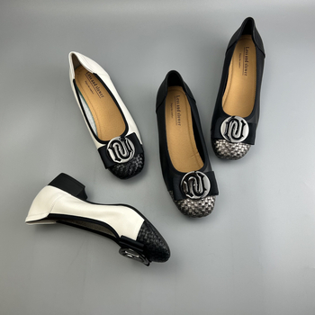 Pantofi Egg Roll cu vârf rotund, partea superioară din piele de vită, toc mic 1-3 cm, talpă din cauciuc, potriviți pentru vară, primăvară și toamnă