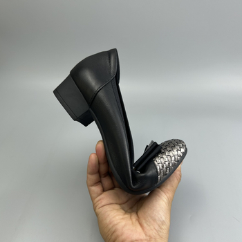 Pantofi Egg Roll cu vârf rotund, partea superioară din piele de vită, toc mic 1-3 cm, talpă din cauciuc, potriviți pentru vară, primăvară și toamnă