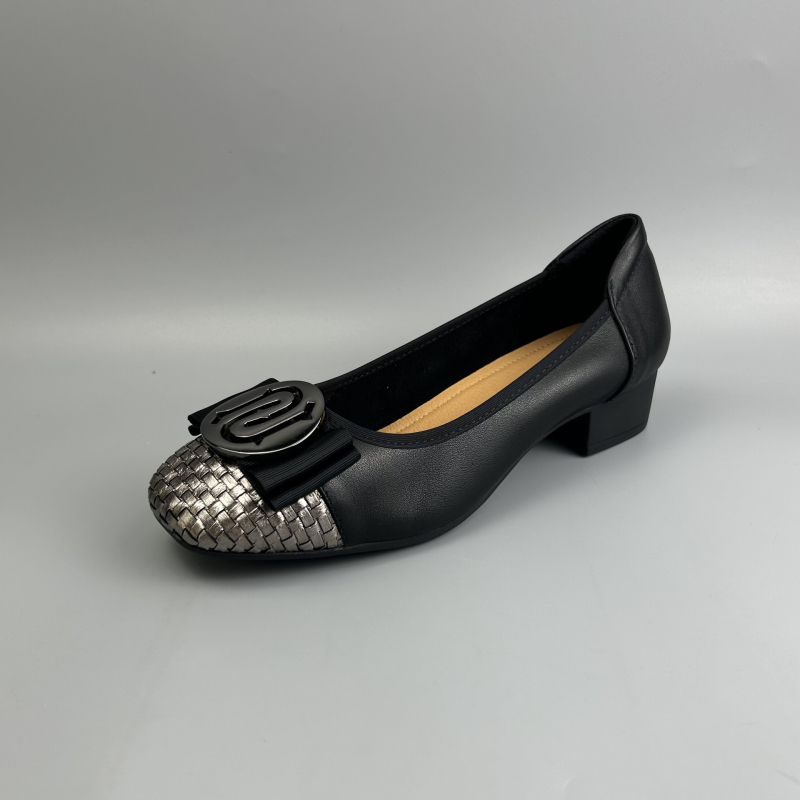 Pantofi Egg Roll cu vârf rotund, partea superioară din piele de vită, toc mic 1-3 cm, talpă din cauciuc, potriviți pentru vară, primăvară și toamnă