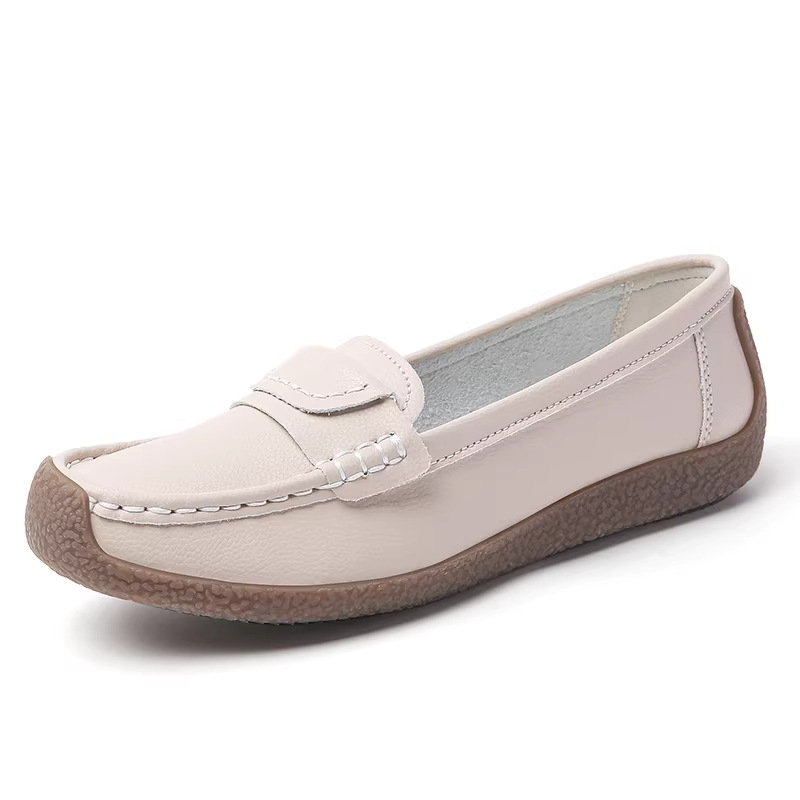Ženske kožne loaferice, okrugli vrh, niski pet 1–3 cm, slip-on, protuklizna TPR obuća, gornji dio od dvostruke kože krave, podstava od svinjske kože, proljeće 2026