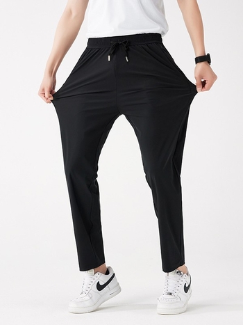 Unisex hlače za vanjske aktivnosti od ice silk, brzo se suše, lagane ljeto, s elastičnim pojasom, opušten kroj, duge