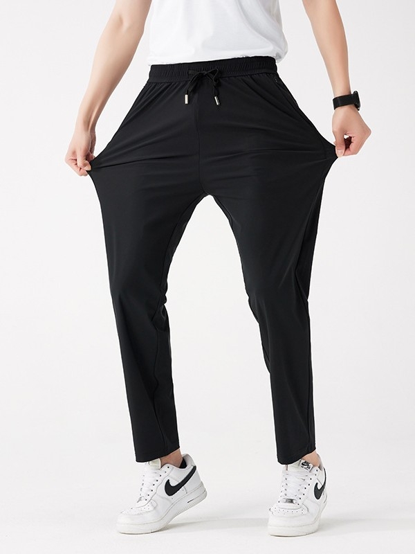 Unisex hlače za vanjske aktivnosti od ice silk, brzo se suše, lagane ljeto, s elastičnim pojasom, opušten kroj, duge