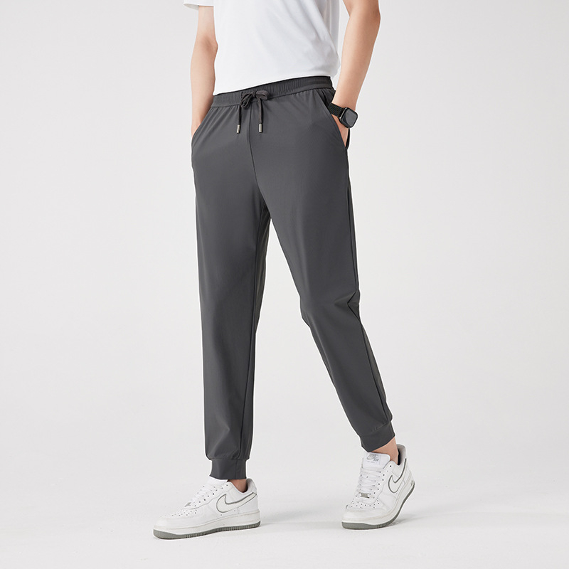 Unisex hlače za vanjske aktivnosti od ice silk, brzo se suše, lagane ljeto, s elastičnim pojasom, opušten kroj, duge