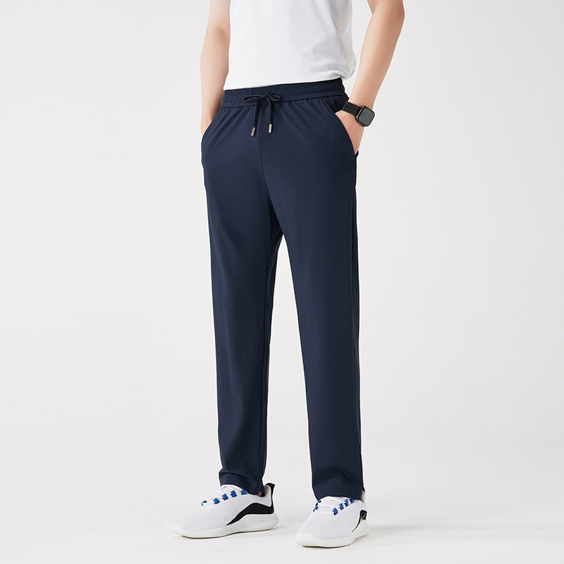 Unisex hlače za vanjske aktivnosti od ice silk, brzo se suše, lagane ljeto, s elastičnim pojasom, opušten kroj, duge