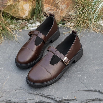 Ženske Mary Jane cipele od PU kože, zaobljeni vrh, 3-5 cm kvadratna potpetica, T-bar remen (PU gornji dio; zaobljeni vrh; 3-5 cm kvadratna potpetica; T-bar remen)