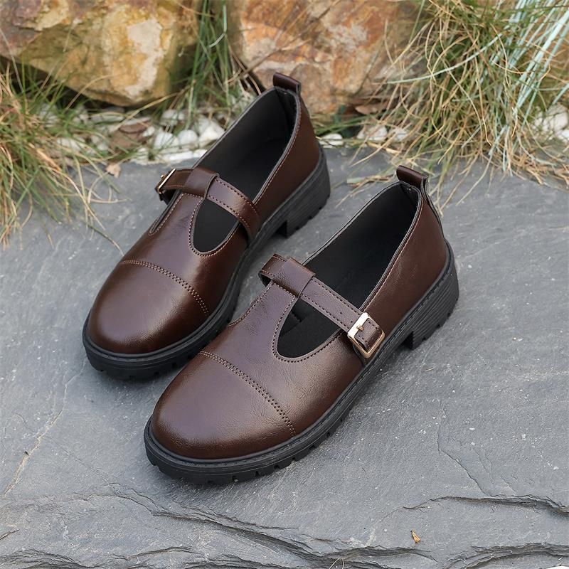 Ženske Mary Jane cipele od PU kože, zaobljeni vrh, 3-5 cm kvadratna potpetica, T-bar remen (PU gornji dio; zaobljeni vrh; 3-5 cm kvadratna potpetica; T-bar remen)