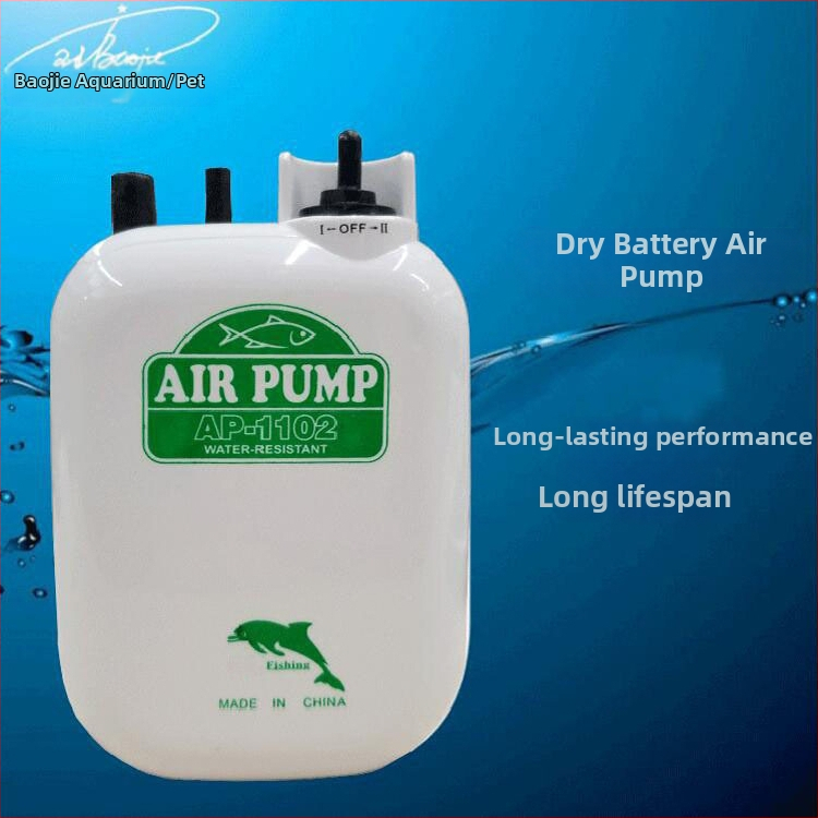 BAOJIE Αντλία Οξυγόνου για Ενυδρείο AP-1102, Επαναφορτιζόμενος Αεριστήρας με Ξηρή Μπαταρία, 210 g