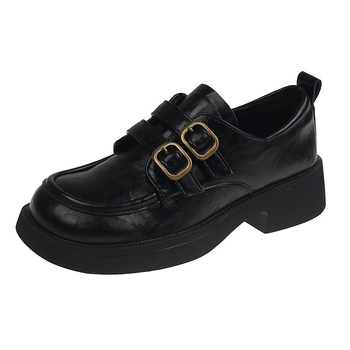 Ženske loafers s okruglom vrhom i debelim petom 1-3 cm, gornji dio PU