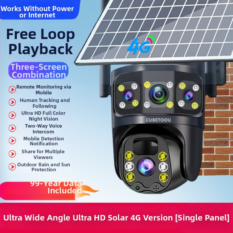 Napelemes kültéri kamera, 5V tápegység, -20°C–55°C üzemi hőmérséklet-tartomány, riasztás támogatott, beltéri és kültéri használatra egyaránt