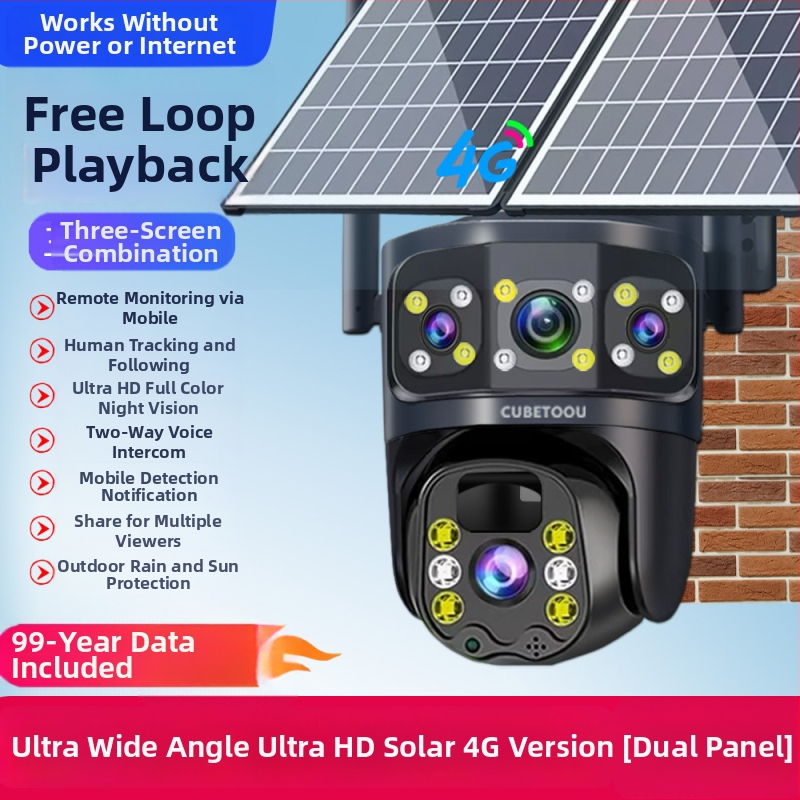 Napelemes kültéri kamera, 5V tápegység, -20°C–55°C üzemi hőmérséklet-tartomány, riasztás támogatott, beltéri és kültéri használatra egyaránt